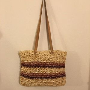Natural Woven Tote EUC